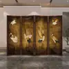Tela Dobrável Divisória Móvel Sala de Estar Simples Moderna Hotel Chinês Divisória Quarto de Casa Sala de Chá Tela Dobrável de Madeira Maciça