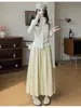 Pantalones Anchos Sueltos Versátiles de Cintura Alta para Mujer Petite Estilo Perezoso Otoño 2025 con Diseño de Brote de Flor de Arroz Glutinoso