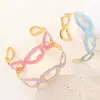 Europa y Estados Unidos transfronterizo nuevo acero inoxidable gota de aceite pintado al óleo pulsera abierta exagerada para mujer chapado en oro de 18K pulsera venta al por mayor