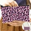 Color de Labios Rojo Transfronterizo Estampado de Leopardo Bolsa para Lápices de Gran Capacidad Billetera Pequeña para Monedas Bolsa para Lápices de Estudiante de Primaria Bolsa de Almacenamiento para Papelería