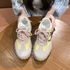 Zapatillas Gruesas Estilo Papá para Mujer, Nuevo Modelo Popular 2025, Tenis de Moda con Bloques de Color Primavera y Verano, Zapatos Blancos Versátiles