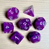 Juego de Dados Poliedros D&D con Patrón de Mármol, Color Mixto Transparente D4D6D8D10D12D20 Caras, Coc, Juego de Mesa, Juego de Siete Piezas