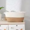 Cesta de Almacenamiento de Hilo de Algodón Simple Nórdico para Juguetes de Niños, Cubo de Almacenamiento para Ropa Sucia, Organizador Doméstico para Ropa Sucia y Artículos Varios