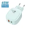 Carregador de Celular Oval Ac Multi-Porta Adaptador de Energia 5V2A12W Carregador Rápido Pd25W+Qc3.0