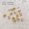 Color Cobre Plateado Conservación del Color Chapado en Oro Real Geométrico Rectangular Poroso Circonita Incrustada Diamante DIY Hecho a Mano Espaciador de Perlas Accesorios de Joyería
