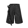 Jiayiku 2026 Novos Shorts Jeans Americanos de Rua Táticos Funcionais Cor Original Largos Multiuso com Cinco Bolsos