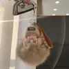 Lindo Colgante Llavero Bola de Pelo de Zorro, Encanto Creativo Personalizado de Peluche de Muñeca Durmiente de Gama Alta para Bolso, Pequeño Regalo
