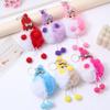 Biberdi boneca bola de pelo bicolor pingente fofo ornamentos para bolsa feminina acessórios de pelúcia para menina princesa brinquedos para chave de carro