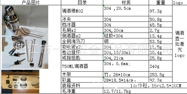 厨房工具酒具珍姐李晓珍阳江市宗天实业酒吧套装20200704