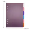 Páginas Divisorias para Agenda A5 de Fábrica, Páginas Divisorias de Cuaderno de Hojas Sueltas Multicolor Semi-Transparente de PP, Tablas Divisorias Esmeriladas de Hojas Sueltas