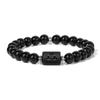 Pulseras de Cristal Negro Brillante con los Doce Signos del Zodíaco, Modelo Nuevo Transfronterizo para Hombres y Mujeres, Estilo Pareja Regalo de Cumpleaños, Venta al por Mayor Transfronteriza en Europa y América
