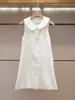 Ropa de Mujer de Gama Alta de Shenzhen Nanyou Verano Nuevo Elegante Casual Estilo Cuello de Muñeca Sin Mangas Vestido Camiseta para Mujer