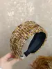 Nova Faixa de Lã Larga de Inverno de Alta Qualidade, Design de Coroa Alta, Estilo Casual para Sair, Acessório de Cabelo Vintage e Elegante Estilo Chanel