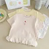 Camiseta de Manga Corta para Niña Verano 2026 Nuevo Estilo Moda Ropa de Bebé Princesa Ropa de Verano para Niños Ropa Fina para Niños Tops
