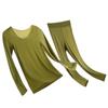 Otoño e Invierno nueva ropa para el cuidado de la piel traje cálido para mujer almacenamiento de calor ultradelgado alta elasticidad pantalones sin costuras camisa interior de manga larga