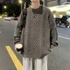 908 # P37 Pelo de Veado Torcido Vintage M-3XL Vermelho Preto Cáqui Cinza Off-White Padrão de Malha