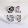 Serie de Halloween Nueva Personalizada Transfronteriza Broches Periféricos Dibujos Animados Creativos Estilo Gótico Calavera Accesorios Metálicos Insignias