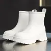 Botas de Lluvia de Nuevo Estilo Transfronterizas para Mujer, Modernos Antideslizantes Resistentes al Desgaste para Exteriores, Alargadoras de Altura, de Media Pantorrilla, para Cocina, Estudiantes, Botas de Lluvia, Zapatos Cortos de Goma