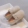 Zapatos de lana Birkenstock para niños, nueva colección primavera 2026, mocasines versátiles para niños, zapatos pequeños de piel estilo princesa para niñas, estilo coreano