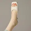 Zapatos de Estilo Casual Estilo Coreano Punta Cuadrada 2025 Verano Nuevo Estilo Altura Aumentada Alargamiento de Piernas Sandalias Stiletto Boca de Pez