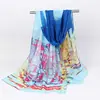 Nuevo pañuelo de seda georgette estampado para mujer, fino, primavera y otoño, versátil, pequeño, largo, moda coreana, pañuelo de regalo