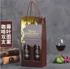 Caja de Regalo para Vino de Diez Piezas Individual/Doble Caja de Empaque Caja de Papel Caja de Regalo Caja Personalizada para Vino y Licores con Asa