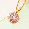 Traje de collar giratorio de oro de imitación de lujo ligero de 18 quilates simple para combinar con todo, anillo de celebridad de internet para novia, joyería de cadena para clavícula