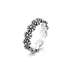 Anillo de Plata Tailandesa Estilo Disco Flor Pequeña Amanecer de Primavera Anillo de Dedo Índice Margarita Retro Moda Hip-Hop para Mujeres