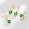 Transmisión en Vivo Venta Caliente Set Huevo de Paloma Anillo de Cobre Chapado en Oro de 18 Quilates para Mujer, Aretes, Collar, Colgante Joyería para Mujer Venta al por Mayor