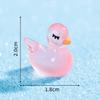 Micro paisaje de dibujos animados lindo pelo luminoso cisne animales adornos DIY decoraciones accesorios escritorio mini pequeños adornos