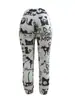 En Stock 2025 Ropa Transfronteriza Europea y Americana Primavera y Verano Casual Estampado de Gato Lindo Moda Pantalones de Nueve Puntos