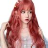 Peluca para Mujer con Cabello Largo y Rizado, Flequillo al Aire, Cabello Largo con Ondas Grandes, Peluca Completa que Moldea el Rostro, Entrega Directa del Fabricante, Hace que el Rostro Parezca Más Pequeño