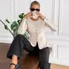 Moda Feminina Transfronteiriça Europeia e Americana 2026 Novo Suéter de Tricô Elegante e Estiloso com Gola Redonda