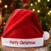 Bordado Chapéu de Natal Adulto Chapéu Presente Suprimentos Decorações de Natal Chapéu de Natal Vermelho Papai Noel