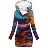 Suéter de punto para mujer, vestido de suéter de otoño, popular en Amazon, con capucha impresa en 3D digital de arena movediza, para mujer