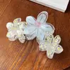 Novos Grampos de Tubarão Coreanos e Japoneses da Moda em Cores Doces, Design de Frangipani de Três Peças, Versáteis Grampos de Cabelo e Acessórios de Cabelo Frescos e Doces