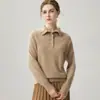 Suéter de Punto de Manga Larga para Mujer, Color Sólido, Botones, Corte Holgado, Cuello Alto, Media Cremallera, Cachemira, Nuevo Invierno 2026