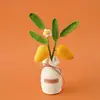 Día de Año Nuevo 2026 y Año Nuevo Chino Significado Propicio Arreglo de Florero con Planta Verde Artificial Tejido a Crochet Hecho a Mano