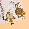 Botón de Disco Cheongsam Accesorios Oro Arena Antigua Colgante de Bambú Colgante Circular Pulsera Trenzada Cuerda Partición Set de Cuentas Sueltas Joyería DIY