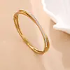 Pulsera de Acero Inoxidable para Uñas, Barro y Taladro, Pulsera de Moda y Elegante para Mujer, Pulsera de Acero de Titanio Chapada en Oro de 18 Quilates