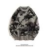 Suéter de camuflaje a rayas americanas de moda para hombre, jersey de manga larga de primavera y otoño, suéter informal holgado de cuello redondo de alta calidad