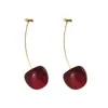 Pendientes de cereza de moda pendientes largos de cereza hada Mori estudiante oreja Joyería pendientes personalidad temperamento viajero