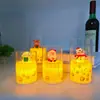 Luminária de Velas com Copo, Homem Idoso, Boneco de Neve, Arranjo de Cena com Rena, Luz Noturna, Luz de Natal, Decoração de Feriado de Natal, Luz LED