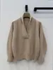 BORBOTIE Ropa de punto para mujer 2026 Nuevo producto de principios de otoño Moda estilo Old Money Suéter de cachemira con cuello en V doblado