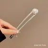 Horquilla China en Forma de U Súper de Hada, Nueva Horquilla Doble de Perlas en Forma de U Estilo Chino, Accesorio para el Cabello Hanfu Estilo Antiguo, Horquilla Simple y de Alta Gama para Mujeres