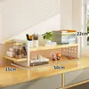 Prateleira de Armazenamento para Mesa, Organizador de Mesa, Estante Multi-Nível para Exibição de Livros, Painel Perfurado para Mesa de Escritório