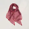 Novo Estilo de Outono e Primavera Lenço de Seda Chiffon para Mulheres, Lenço Longo Fino com Estampa Floral Xadrez Estilo Francês com Toque de Luxo, Pode Ser Usado como Decoração de Cinto