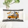 Funda de almohada de cintura de Halloween transfronteriza, gnomo, murciélago, decoración de sofá de sala de estar, funda de almohada de cintura de lino, outlet de fábrica