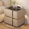 Mesita de noche inteligente de madera maciza, mueble de dormitorio de lujo de alta gama para el hogar con altavoz, carga inalámbrica, almacenamiento, no requiere instalación