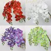 Orquídea Phalaenopsis Impressa em 3D 9 Flores Borracha Macia Flor de Simulação Materiais para Guia de Flores Arranjo de Flores Decoração de Casamento Arranjo Fundo de Arte Floral Flores Artificiais